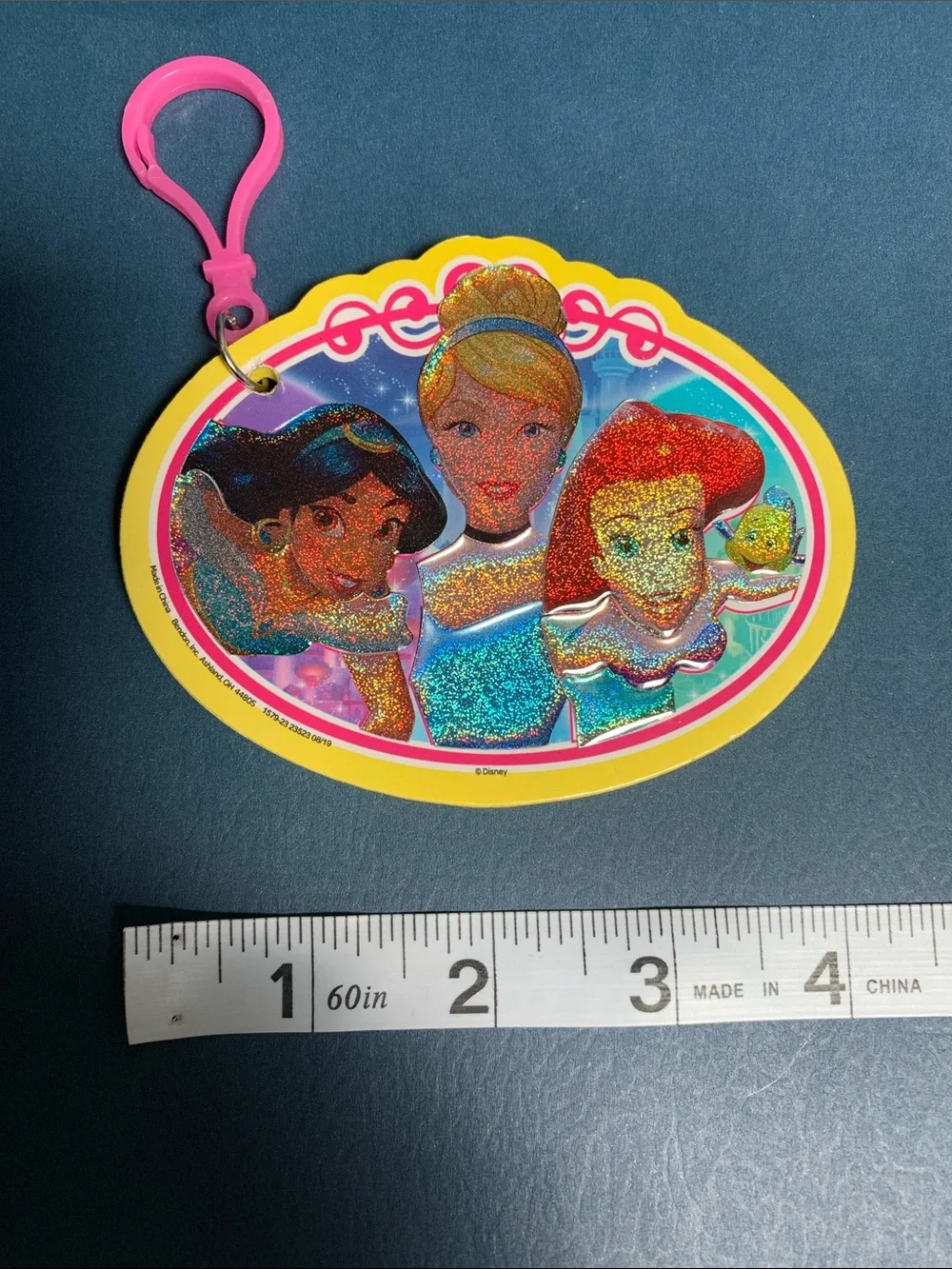 Cute & Limited Disney Princess Holographic Bag Charm. Pre-Owned. Size:4x3.
